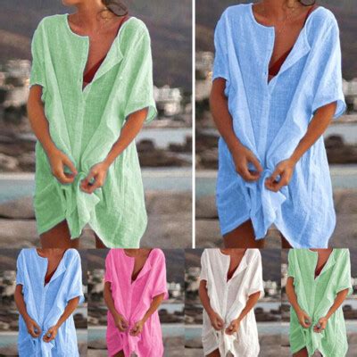 Summer Women Swimwear Beachwear Bikini Beach Shirt Cover Up Dress Tunic Tops Ebay Uk