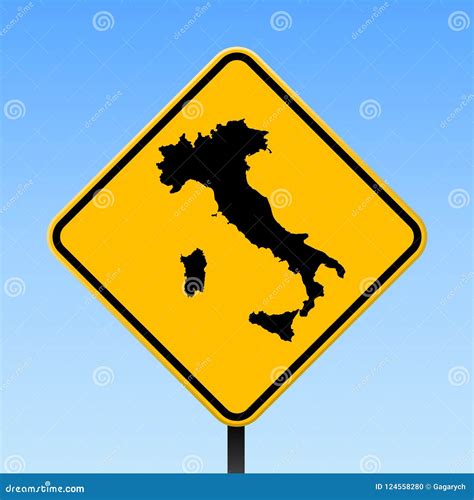 Italy map on road sign. stock vector. Illustration of country - 124558280