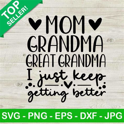 Mom Grandma Great Grandma Svg Great Grandma Svg Mom Grandma Svg