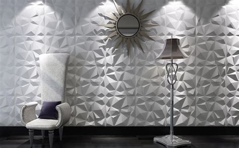 Art3d Textures 3D Wall Panels White Diamond Design Pack Of 12 Tiles 32