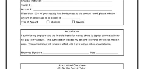 Direct Deposit Change Form Fill Out Printable Pdf Forms Online