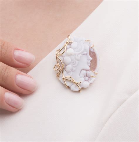 Серебряная брошь с камеями БРЕНДЫ ИТАЛИИ S40440-O9Y-01: жёлтое серебро ...