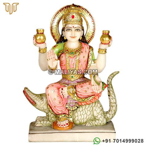 White Marble Ganga Mata Statue - Ganga Mata idols manufacturer exporter ...