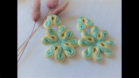 Объемные серьги из сутажа - YouTube