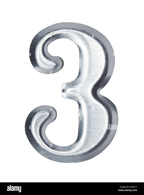 Brushed Metal Number 3 Three Stock Photo Alamy