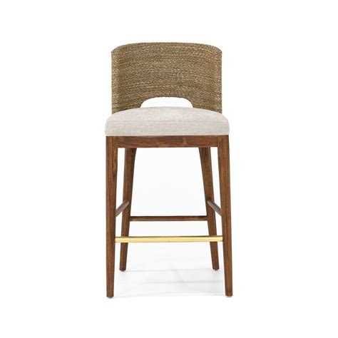 Emerson Teak And Seagrass Counter Stool In Praline Counter Stools Counter Bar Stools Seagrass