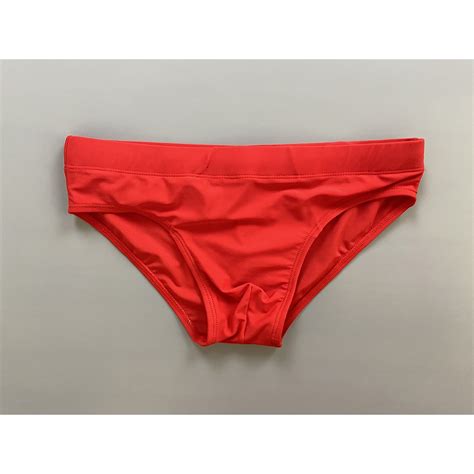 Solid Color Men S Triangle Swimming Trunks Low Waist Swim Briefs Sports Seaside Hot Spring