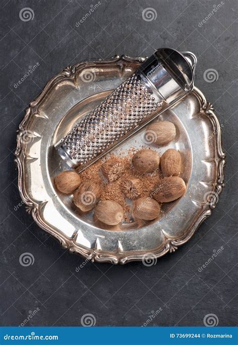 Nutmeg Stock Photo Image Of Plate Spicy Close Seasoning 73699244