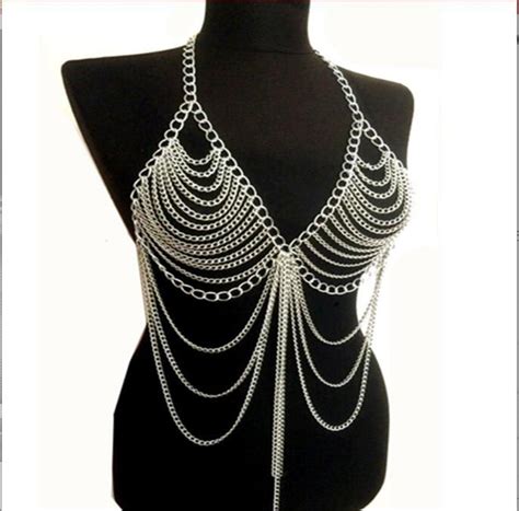 Sexy Körperkette Quaste Brustkette BH Kette Kristall Bikini Wäsche Dekoration Nachtclub