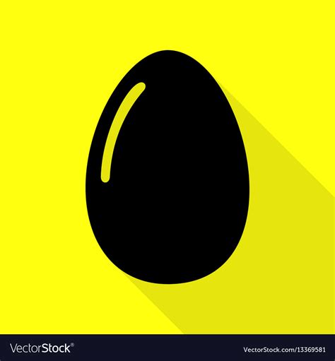 Chicken Egg Sign Black Icon With Flat Style Shadow