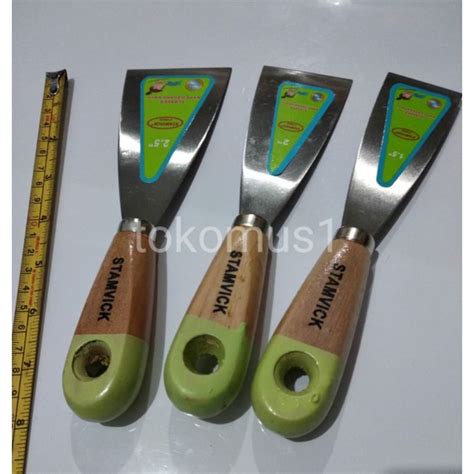 jual kape stainless gagang kayu scraper skrap scrap kape plat