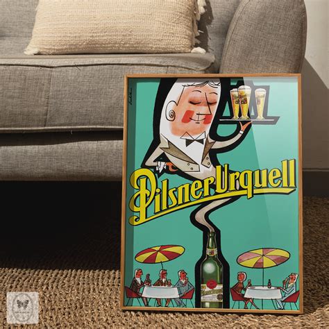 Pilsner Urquell Beer Alcohol Poster Vintage Poster Print Art Nouaveau