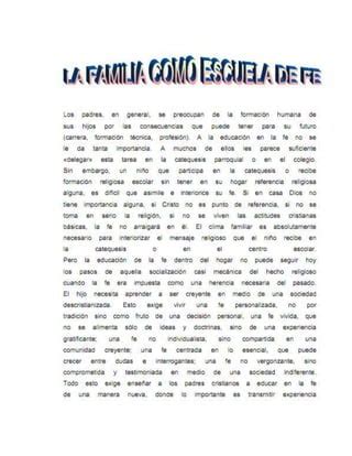 La Familia Como Primera Escuela De Fe Pdf