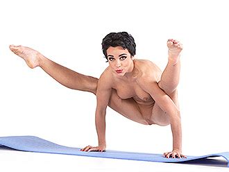 Hot Naked Yoga On The Bed