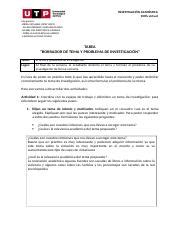 S Tarea Borrador Del Tema Y Problema De Investigaci N Docx