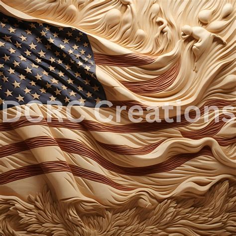 Stunning Wood Carved American Flag Print/american - Etsy