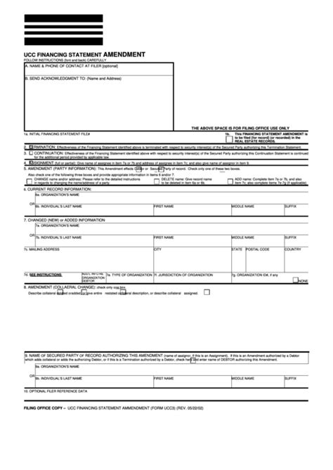 Form Ucc3 Ucc Financing Statement Amendment Printable Pdf Download
