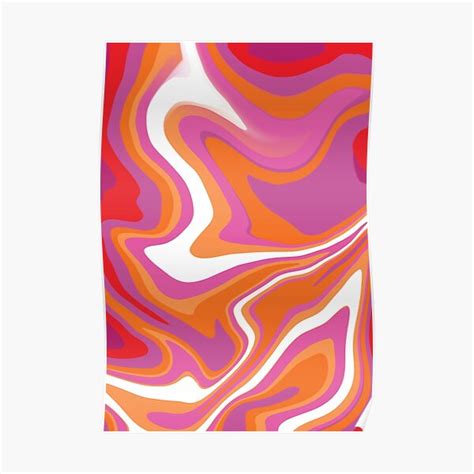 Lesbian Pride Flag Retro Liquid Swirl Poster For Sale By EJT Designs Redbubble
