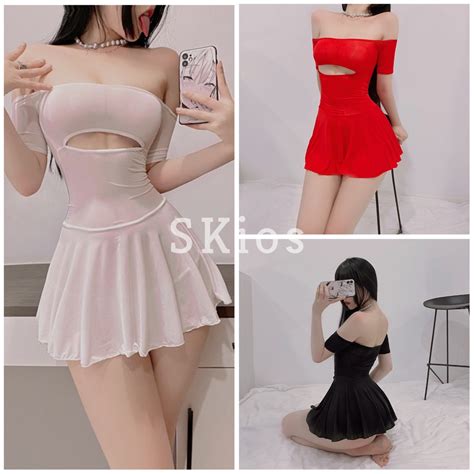 Jual Sexy Lingerie Transparan Ice Silk Dress Baju Tidur Wanita G String L Shopee Indonesia