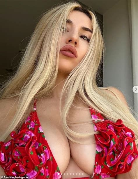 Ava Max Flaunts Her Incredible Figure In A Patterned Red And Pink String Bikini As She Enjoys