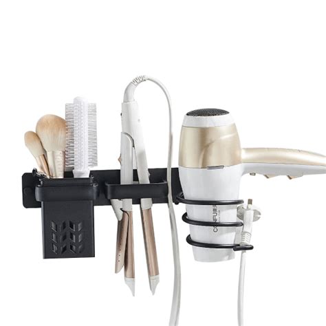 Hair Dryer And Straightener Holder Wall Mounted Bathroom Organizer Rack