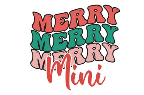 Merry Mini Christmas Retro Design Graphic By Creative Design · Creative Fabrica