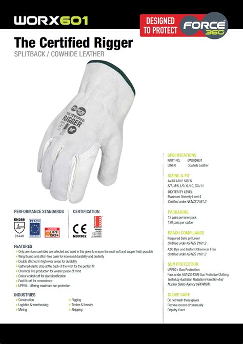 Split Leather Gloves- Force360 Certified Cowhide Riggers Work Gloves