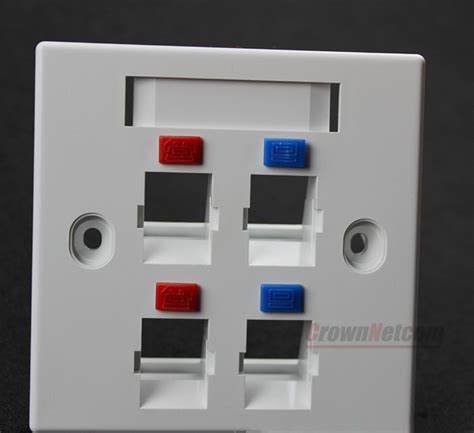 Telecom Standard 4 Port Rj45 Face Plates 86x86 Type Rohs Abs Material