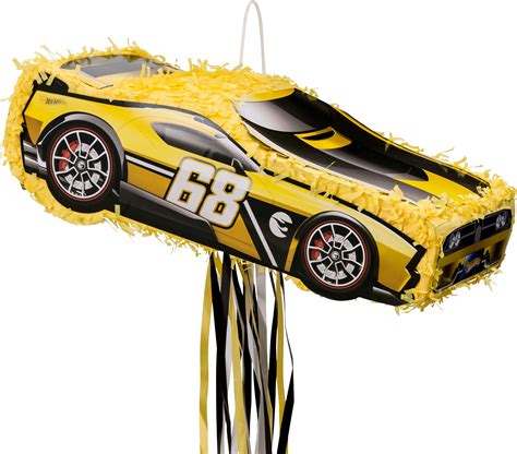 Hot Wheels Pull String Race Car Pinata Yellow Party City