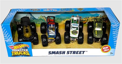 Hot Wheels Monster Trucks Coffret De Camions M Tal Moul Asst Camions Armes Et
