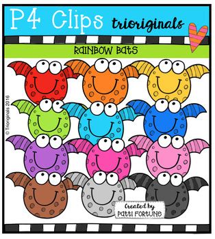 Rainbow Bats P Clips Trioriginals Digital Clip Art By P Clips