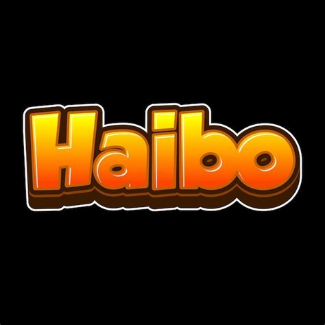 Premium Photo | Haibo Text 3D Orange Black Background Photo JPG