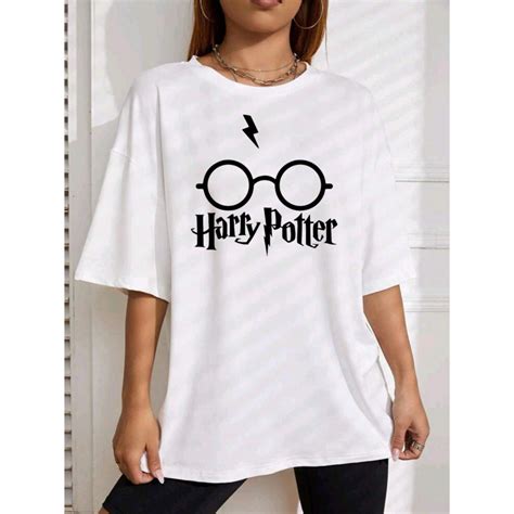 Roupa Harry Potter Feminina - Camisa Harry Potter Feminina Estilo Oversized Camisetão Larga Treino ...
