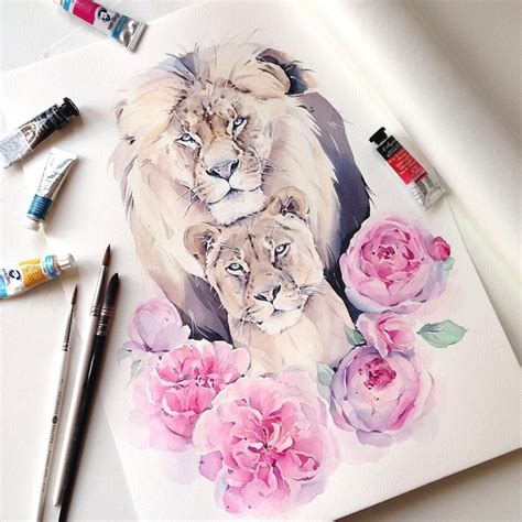 Львица рисунок - 81 фото