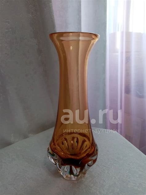 Ваза для цветов. Цветное стекло, Чехословакия. H=26см — купить в ...