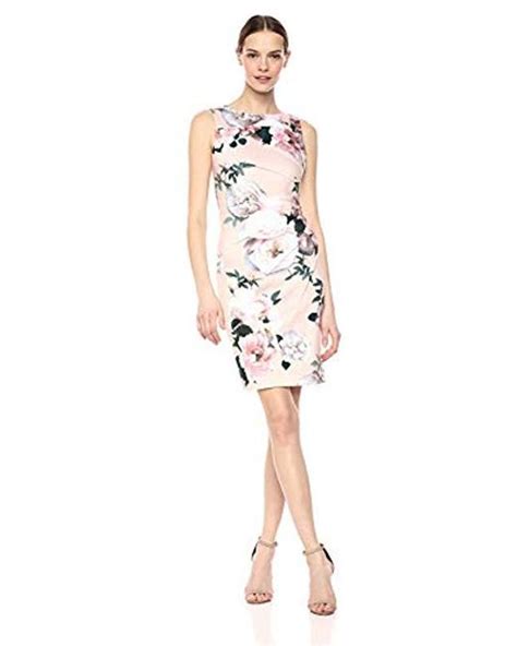 Lyst Calvin Klein Scuba Sleeveless Princess Seamed Sheath Dress