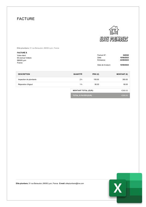 Modèles De Facture Excel Téléchargement Gratuit Billdu