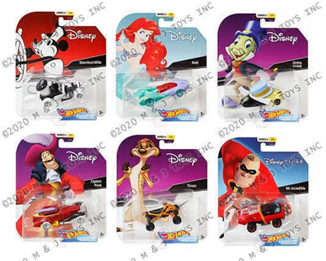 Hot Wheels 1 64 Character Cars Disney Assortment 999G 6 Styles Model Cars HobbyDB