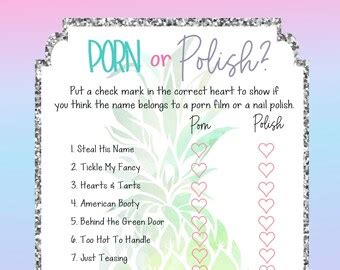 Porn Or Polish Game Polish Or Porn Game Printable Etsy