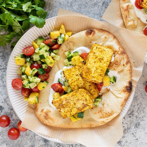 Tofu Tikka Naan Wrap With Yogurt Cilantro Veggie Mango Salad Safeway