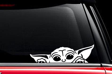 Baby Yoda Vinyl Decal The Mandalorian Star Wars Car Window Etsy