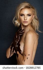 Cheerful Nude Woman Eating Chocolate Stock Photo Shutterstock