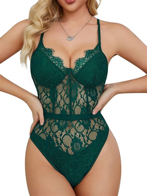 Ssyyx Women S Sheer See Through Lingerie Set Sexy Mesh Lace Bra And Panty Set 2 Piece ShopStyle