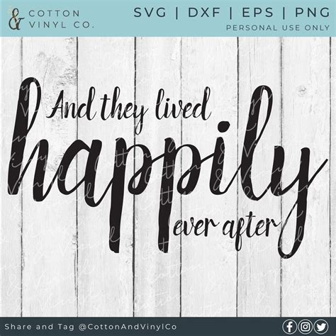 And They Lived Happily Ever After Svg Wedding Cut File Etsy