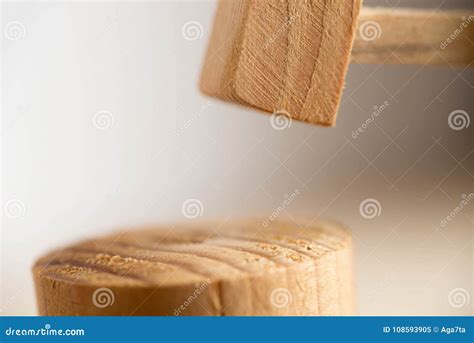 Toy Small Wooden Hammer Stock Image Image Of Construct 108593905