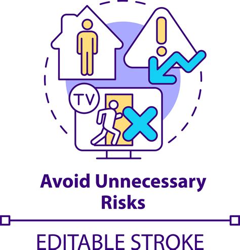 Avoid unnecessary risks concept icon. Emergency preparedness tip
