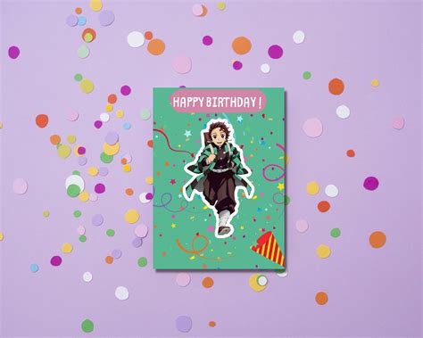 Printable Anime Birthday Card Slayer Anime Birthday T Etsy