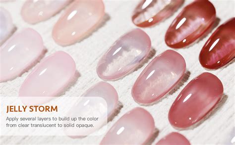 Amazon Gaoy Pcs Jelly Gel Nail Polish Kit Sheer Nude Pink Colors Gel Polish Set With