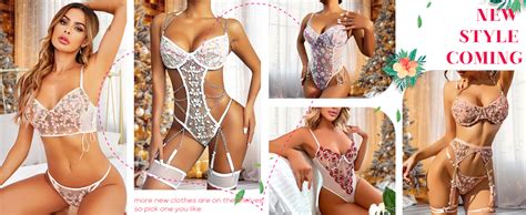 Amazon Lilosy Women Sexy Lace Up Floral Embroidered Teddy Lingerie