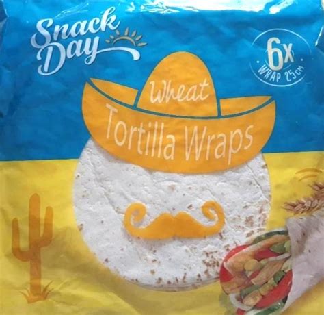 Tortilla wraps wheat Snack Day kalorie kJ a nutriční hodnoty